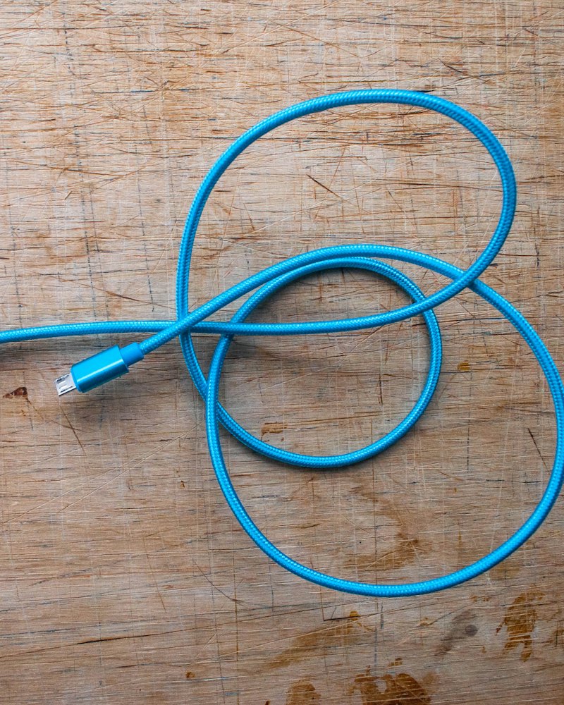 Braided Micro-USB Charging Cable, Blue