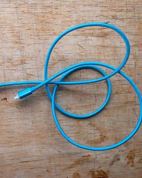Braided Micro-USB Charging Cable, Blue