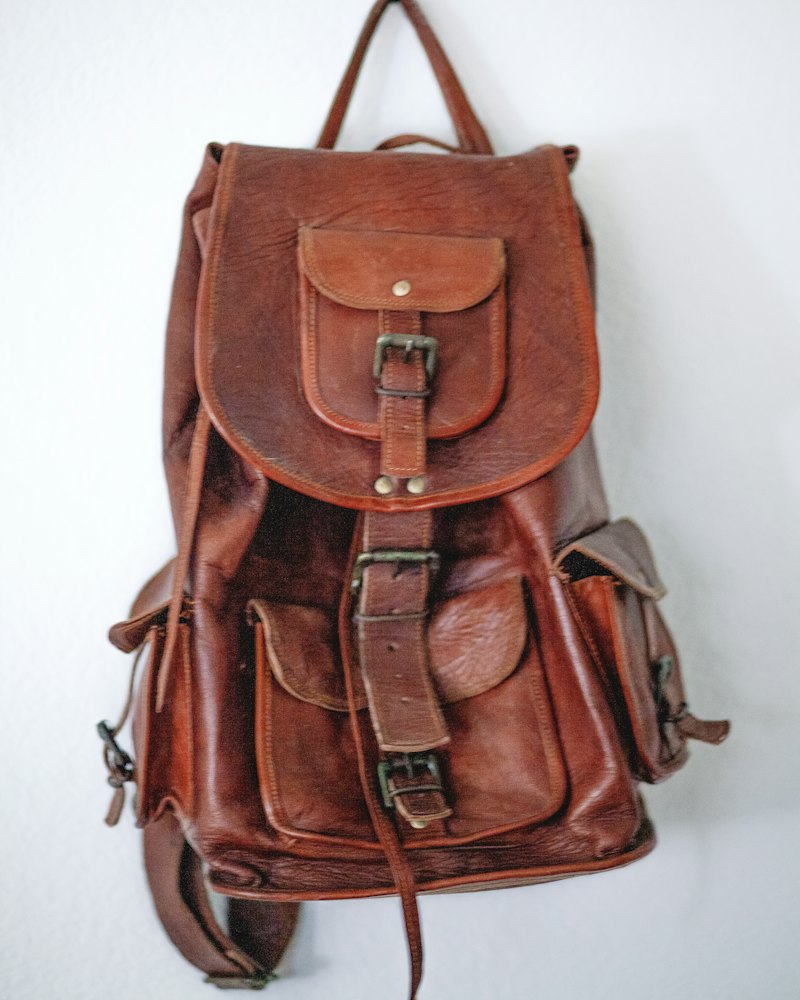 Buckled Flap Rucksack, Chestnut
