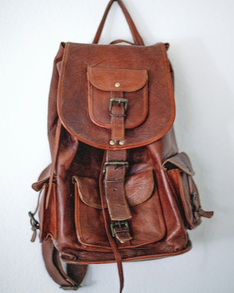 Buckled Flap Rucksack, Chestnut
