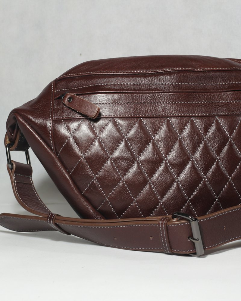 Quilted Leather Waist Bag, Oxblood