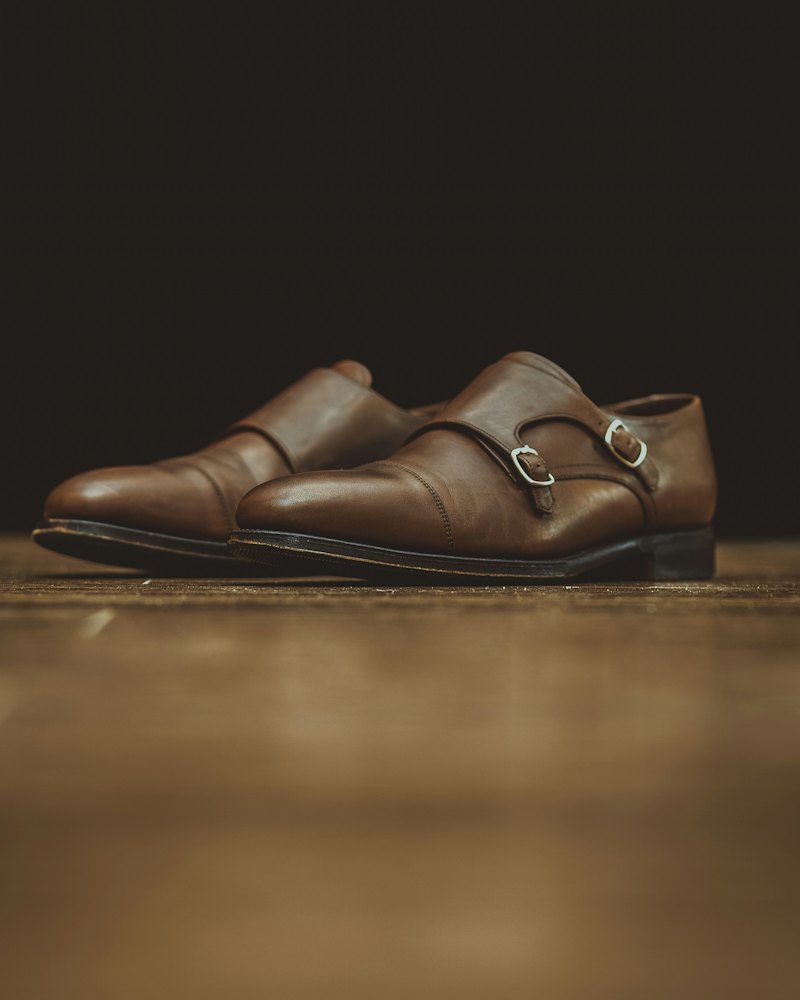 Double Monk Strap Shoes, Brown