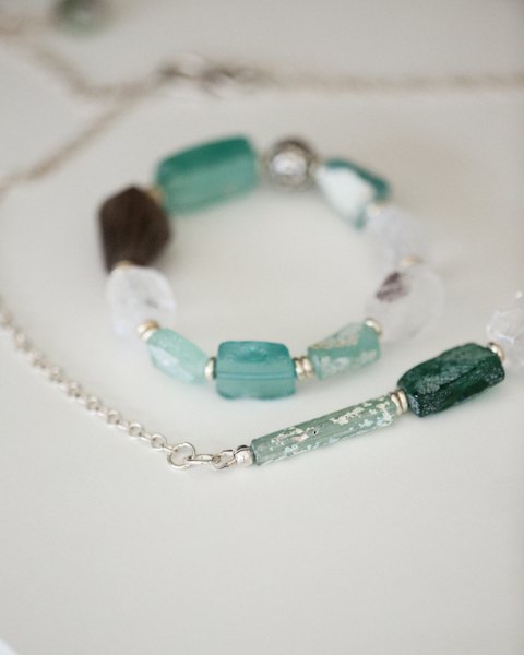 Recycled Glass Bead Bracelet