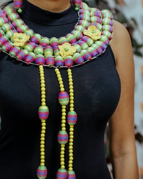 Beaded Bib Statement Necklace