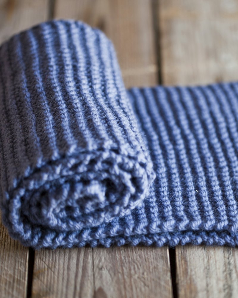 Knitted Baby Blanket, Blue
