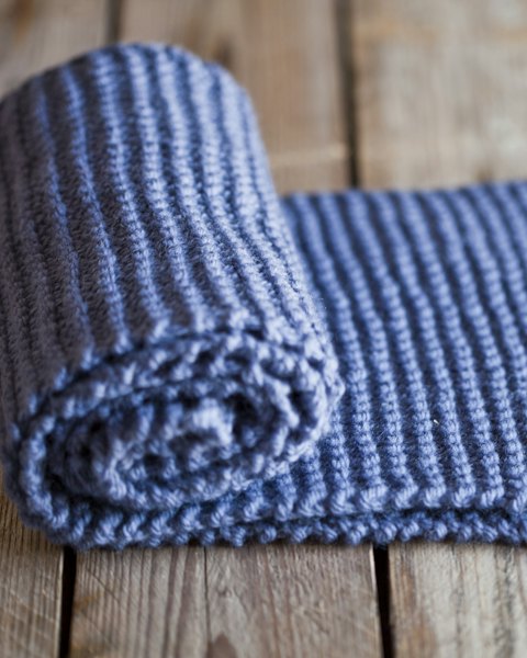 Knitted Baby Blanket, Blue