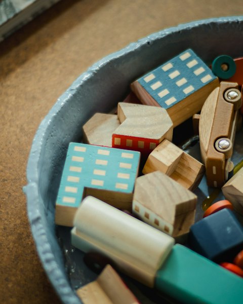 Wooden Building Blocks, 40 Pieces