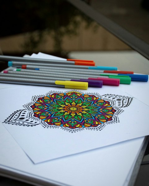 Colouring Pad with 10 Felt-Tip Pens