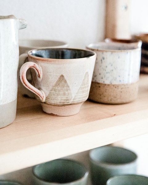 Handmade Ceramic Mugs, Set of Four