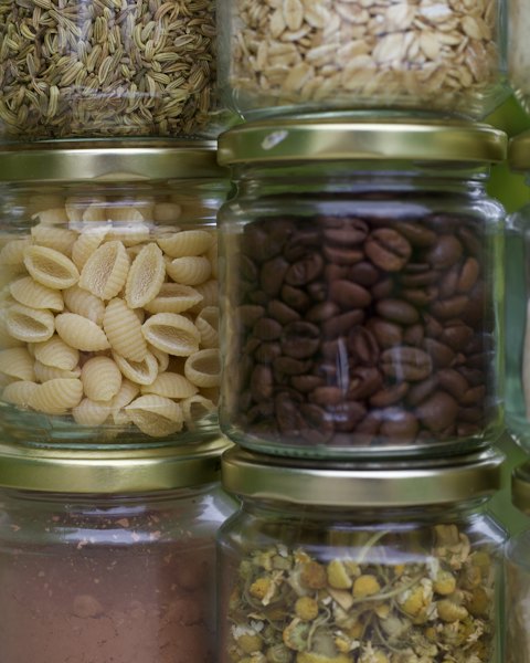 Glass Storage Jars with Lids, Set of Six