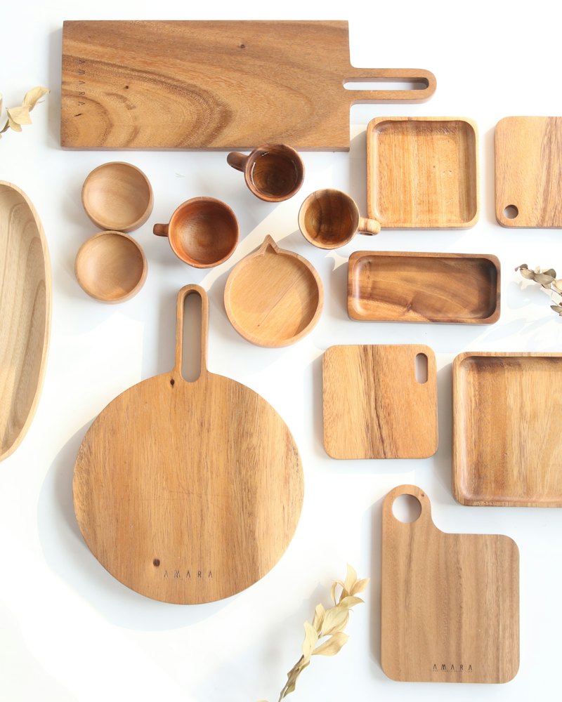 Teak Chopping Board and Bowl Set