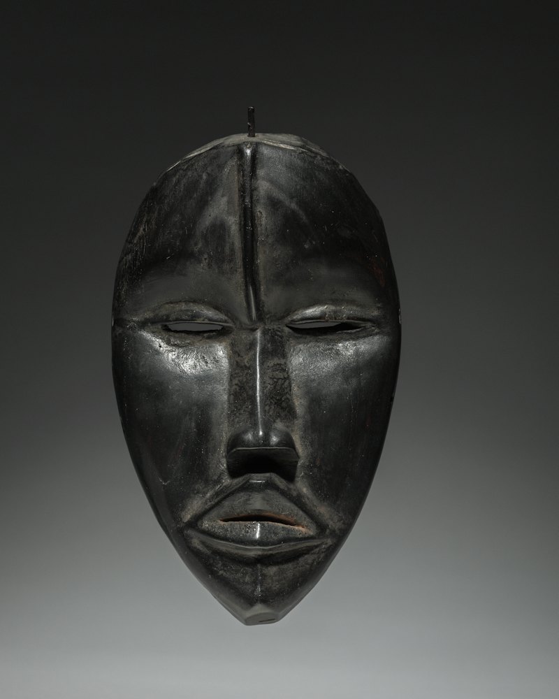 Carved Wall Mask, Dark Stain