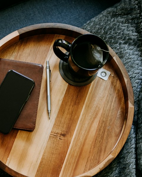Round Wooden Serving Tray