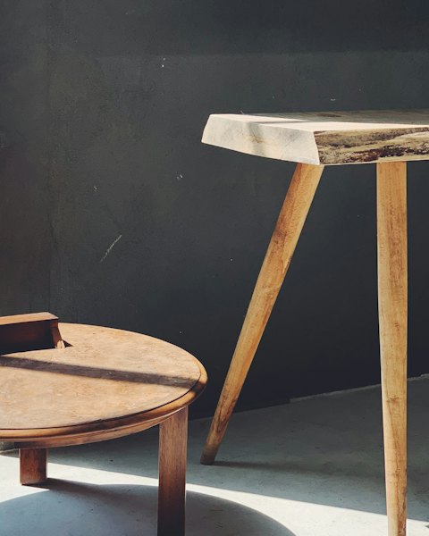 Live-Edge Side Table, Three Legs