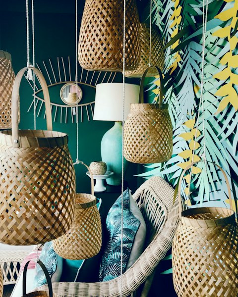 Woven Bamboo Pendant Lampshade