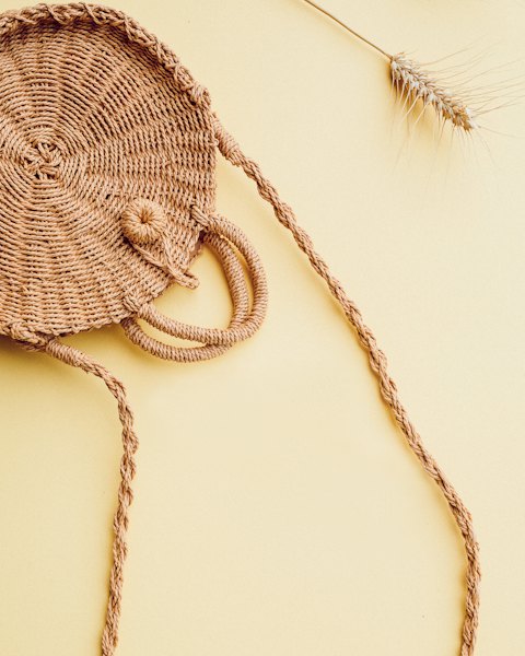 Round Woven Straw Crossbody Bag