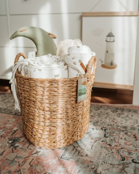 Woven Blanket Basket with Handles
